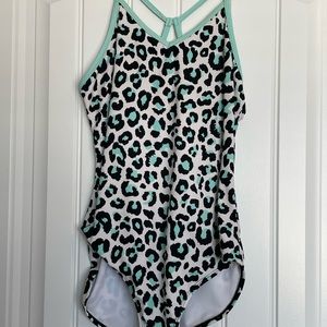 Girls one piece swimsuit/size  XL/ 14-16/Cheetah print
